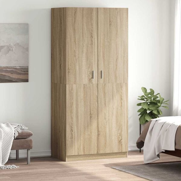 vidaXL Kleiderschrank Sonoma-Eiche 90x52x200 cm Holzwerkstoff