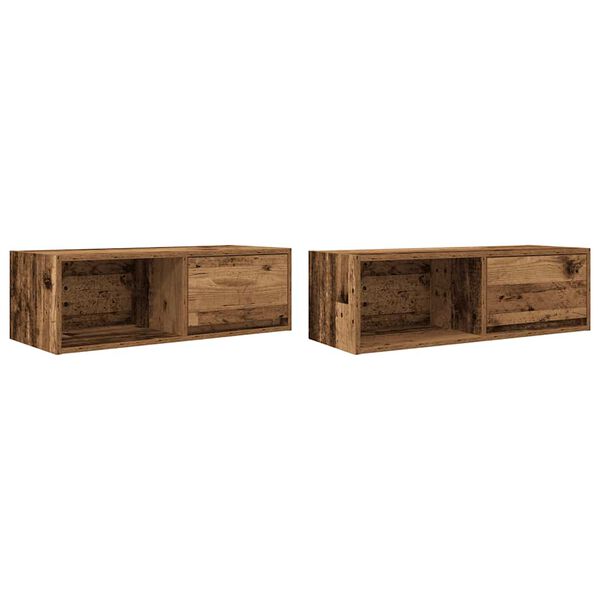 vidaXL TV-Schr&auml;nke 2 Stk. Altholz-Optik 80x31x25,5 cm Holzwerkstoff