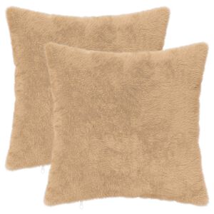 vidaXL Kissenbezug 2 stk. HEERLEN Creme 35 x 35 cm Faux Kaninchenfell