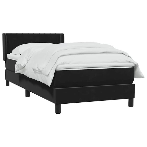 vidaXL Boxspringbett mit Matratze Schwarz 80x210 cm Samt