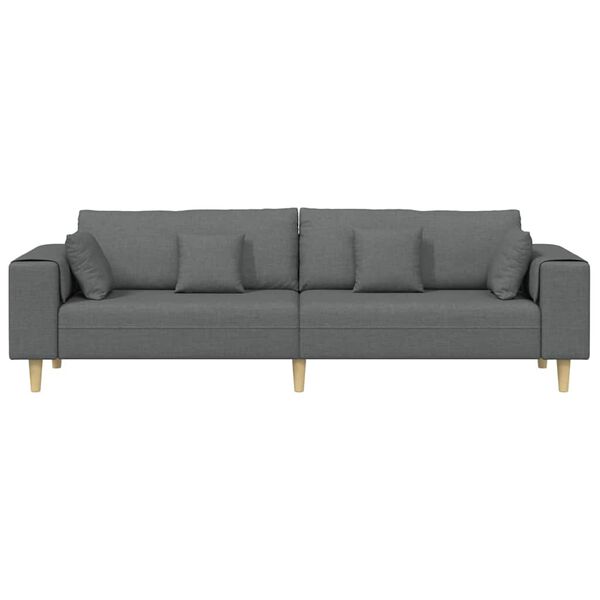 vidaXL Stoffsofa mit Kissen Dunkelgrau 208 cm Stoff