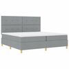 vidaXL LED Boxspringbett mit Matratze Hellgrau 200 x 200 cm Stoff