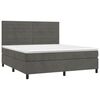 vidaXL Boxspringbett mit Matratze & LED Dunkelgrau 160x200 cm Samt