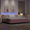 vidaXL LED Boxspringbett mit Matratze mit LED Rosa 200 x 200 cm Samt