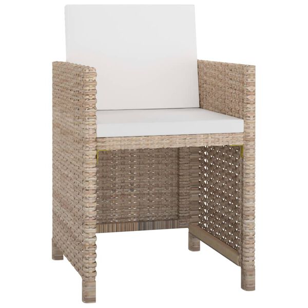 vidaXL 13-tlg. Garten-Essgruppe mit Auflagen Poly Rattan Beige