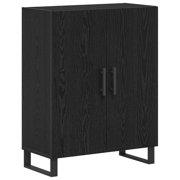 vidaXL Sideboard Schwarz Eichen-Optik 69,5 x 34 x 90 cm Holzwerkstoff