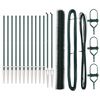 vidaXL Sechseckzaun mit Pfosten 25 x 1,6 m PVC-beschichteter Stahl