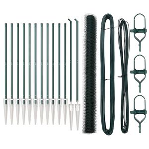 vidaXL Sechseckzaun mit Pfosten 25 x 1,6 m PVC-beschichteter Stahl