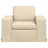 vidaXL Sofa 60cm Creme Metall