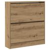 vidaXL Schuhschrank 80 x 21 x 87,5 cm Holzwerkstoff Ger&auml;ucherte Eiche