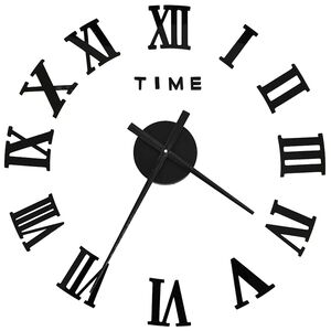 vidaXL 3D-Wanduhr Modernes Design Schwarz 100 cm XXL