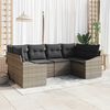 vidaXL Gartensofa-set mit Speicher 6 pcs Grau Poly-Rattan