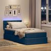 vidaXL Bett mit Stauraum und LED mit Matratze Blau 90 x 200 cm Stoff