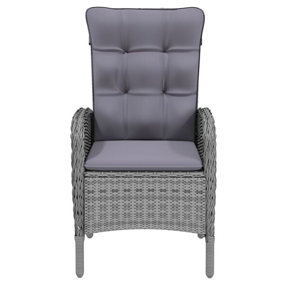 vidaXL 5-tlg. Garten-Essgruppe Poly Rattan Grau