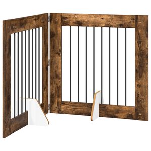 vidaXL Klappbares Hundetor mit St&auml;ndern 2 stk. R&auml;uchereiche 160,5 cm