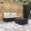 vidaXL 3-tlg. Garten-Lounge-Set mit Kissen Poly Rattan Schwarz