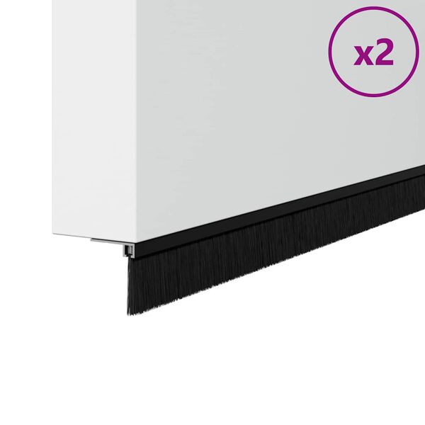 vidaXL Aufsteck T&uuml;rb&uuml;rstendichtungen 2 pcs Schwarz 100 cm