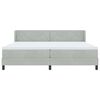 vidaXL Boxspringbett mit Matratze Hellgrau 200 x 200 cm Samt