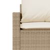 vidaXL 4-tlg. Garten-Sofagarnitur mit Kissen Beige Poly Rattan