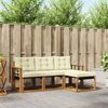 vidaXL Outdoor-Sofagarnitur mit Kissen 4 pcs Natur und Creme