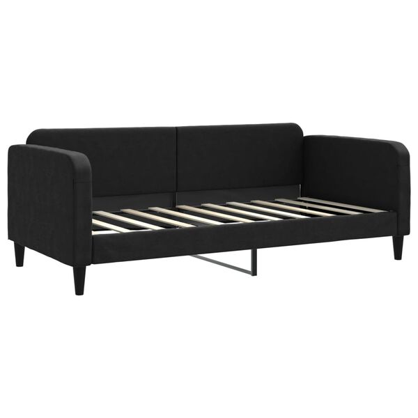 vidaXL Tagesbett Ausziehbar mit Schubladen Schwarz 90x190 cm Stoff