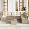 vidaXL Sofa Set mit Kissen 9 pcs Beige und Creme Poly-Rattan