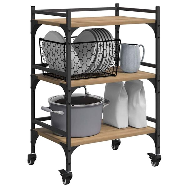 vidaXL K&uuml;chentrolley Artisan-Eiche 50 x 35 x 75,5 cm Holzwerkstoff