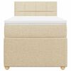 vidaXL Boxspringbett mit Matratze Creme 100x200 cm Stoff