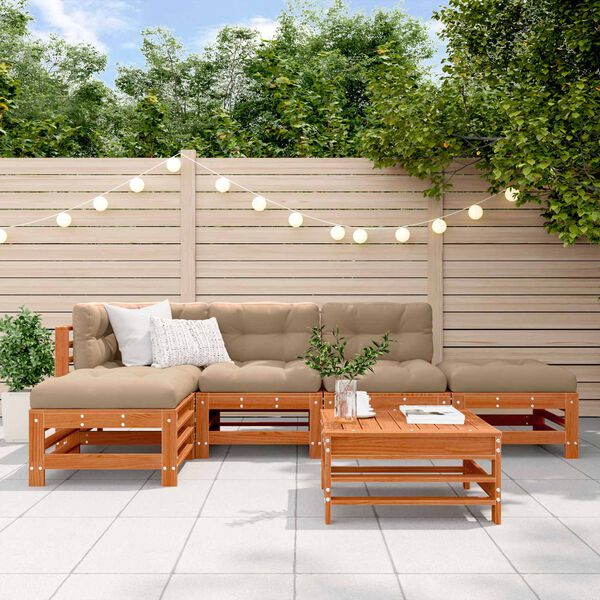 vidaXL Garten-Lounge-Set 5 pcs Wachsbraun Massives Kiefernholz