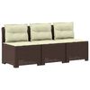 vidaXL 3-Sitzer Garten Sofa mit Kissen Rattan-Look PP Braun