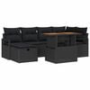 vidaXL Gartensofa-set 7 stk. Schwarz Poly-Rattan