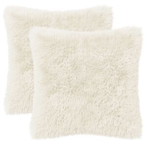 vidaXL Kissenbezug 2 pcs HEERLEN Wei&szlig; 30 x 30 cm PV Fleece