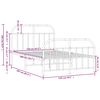 vidaXL Bettgestell mit Kopf- und Fu&szlig;teil Metall Schwarz 120x200 cm