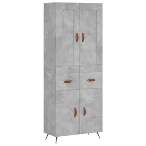 vidaXL Highboard Betongrau 69,5x34x180 cm Holzwerkstoff
