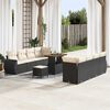 vidaXL Garten-Sofa-Set mit Speicher 11 pcs Schwarz Poly Rattan