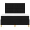 vidaXL LED Boxspringbett mit Matratze Schwarz 140 x 200 cm Stoff