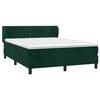 vidaXL Boxspringbett mit Matratze Dunkelgr&uuml;n 140x190 cm Samt