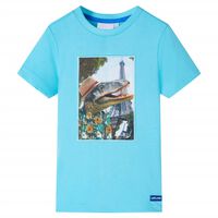 Kinder-T-Shirt Aquablau 92