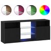 vidaXL TV-Schrank mit LED-Leuchten Schwarz Eichen-Optik 120x30x50 cm