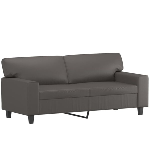 vidaXL 2-Sitzer-Sofa Grau 140 cm Kunstleder