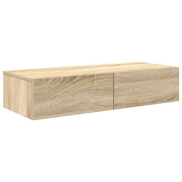 vidaXL Wandregal mit Schubladen Sonoma-Eiche 80x33x17 cm Holzwerkstoff