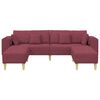 vidaXL Sofa mit Kissen 3 pcs Weinrot Stoff