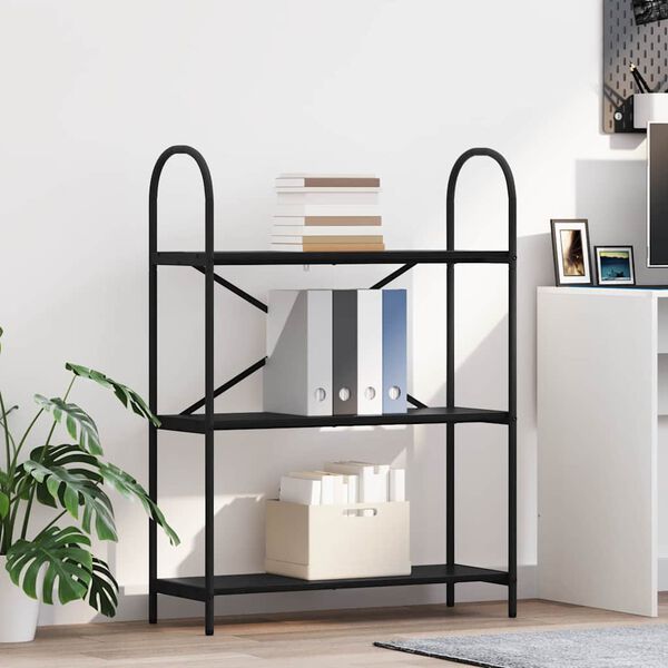 vidaXL B&uuml;cherregal Schwarz Eichen-Optik 80 x 30 x 109 cm Holzwerkstoff