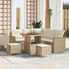 vidaXL Gartensofa-set 8 pcs Beige Poly-Rattan