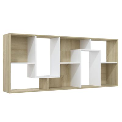 vidaXL Bücherregal Weiß und Sonoma-Eiche 67x24x161 cm Holzwerkstoff