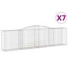 vidaXL Gabionen mit Hochbogen 7 Stk. 400x50x100/120cm Verzinktes Eisen