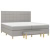 vidaXL Boxspringbett mit Matratze Hellgrau 200x200 cm Stoff