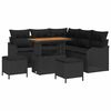vidaXL Garten-Sofa-Set mit Kissen mit Speicher 8 pcs Schwarz
