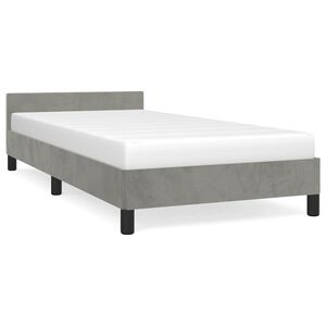 vidaXL Bettgestell ohne Matratze Hellgrau 90x190 cm Samt