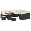 vidaXL Garten-Sofa-Set mit Kissen mit Kissen 12 pcs Schwarz und Creme